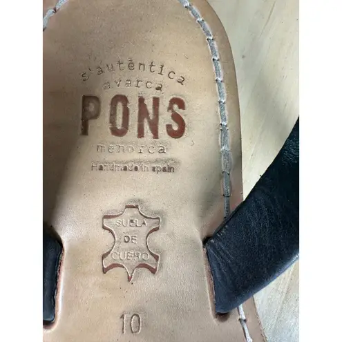 PONS Avarcas Menorca Spain Sandals Blue Leather Peep Toe Slingback Women’s 10