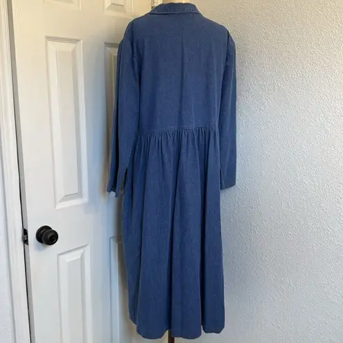 Lynda Smith Swann vintage denim long sleeve midi dress Blue Size 16