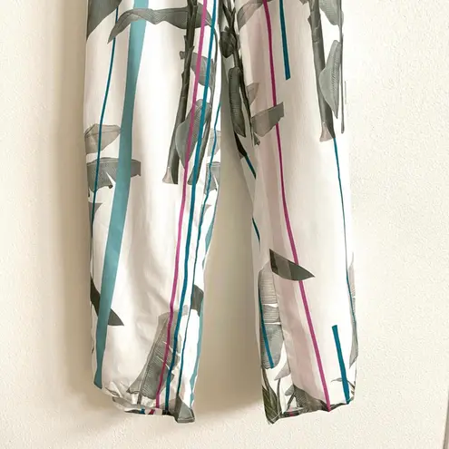 a. Peach Strapless White Tropical Flowy Jumpsuit Romper Women's Small