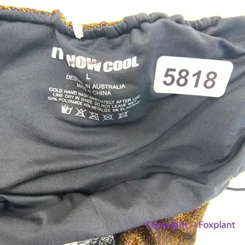 NEW It's Now Cool Gathered Tie Pant bikini Lurex in gold, L Gold Size L