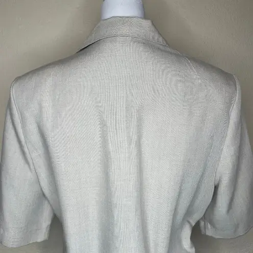 Fundamental Things Vintage Short Sleeve Blazer Jacket Size 14 Tan