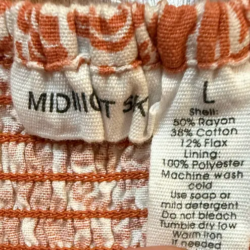 Midnight sky Womens Boho Floral Print Cropped Tank Rust Orange & White Sz L