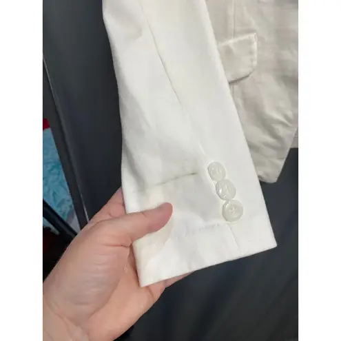 Amanda Chelsea Blazer Jacket Womens Large White Long Sleeve Notch Collared B55