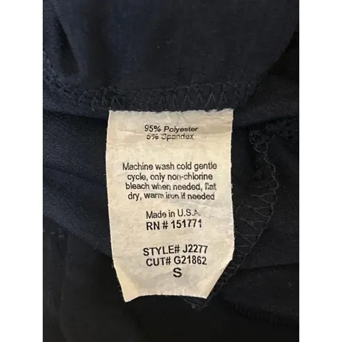 Gilli Navy Blue Sleeveless V Neck Faux Wrap Wide Leg Cropped Jumpsuit Size S