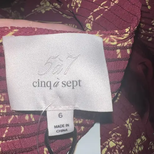 CINQ A SEPT Zola Dress in Merlot/Starfruit NWT Size 6 Red