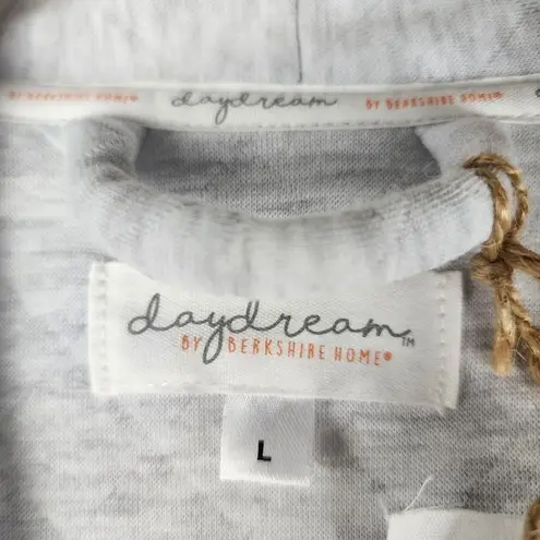 NWT Daydream by Berkshire Quilted Robe Light Grey Pockets Cotton Blend Size L Size L