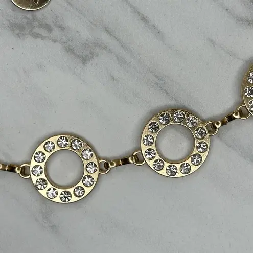 Adrienne Vittadini Gold Rhinestone Chain Link Belt One Size (OS) ✨