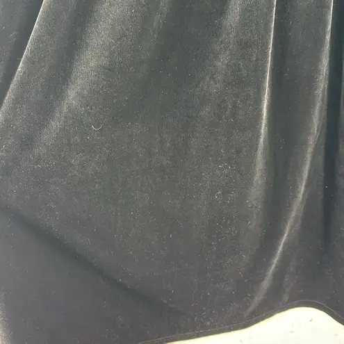 Avon Style Black velvet velour long sleeve gold button Maxi Dress vintage L Size L