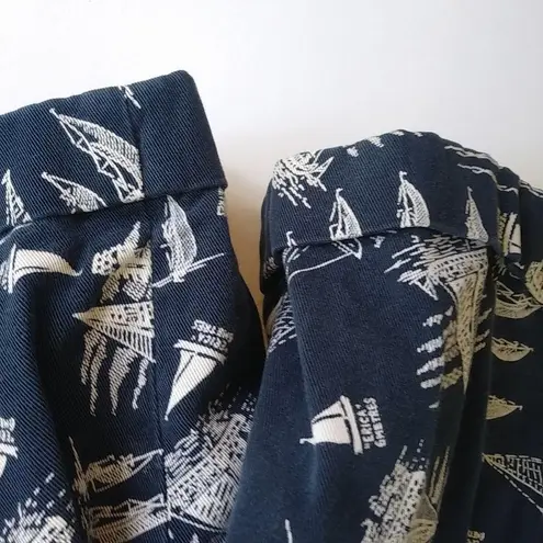 Ralph Lauren 6 26 Deep Navy White Sailing Nautical Shorts Blue