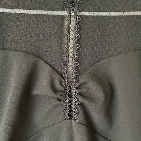 Lulu’s size small goth Victorian neckline sheer mini dress Black