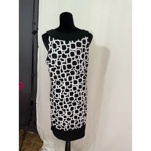 Tiana B Blk & What Geometric Shift Dress Women’s L