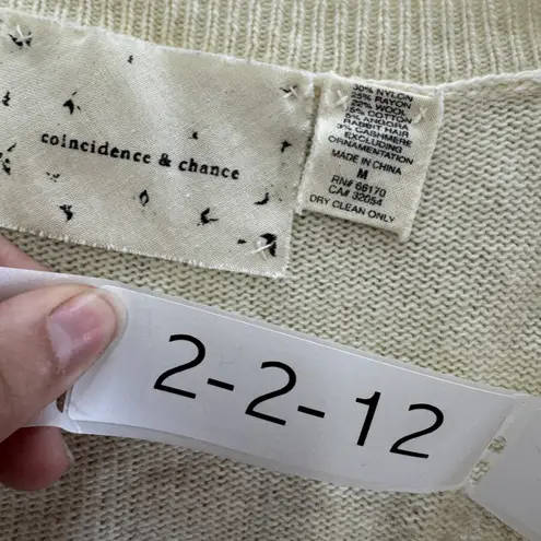 Coincidence & Chance Sweater Womens Medium Beaded Embellished Angora Wool Blend