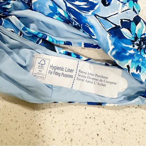 ANDIE Swim Blue Floral Baia One Piece Swimsuit Size Medium