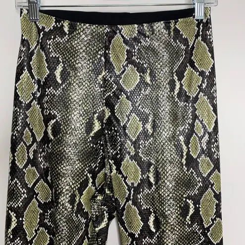 Commando Faux Leather Animal Print Legging in Olive Snake large