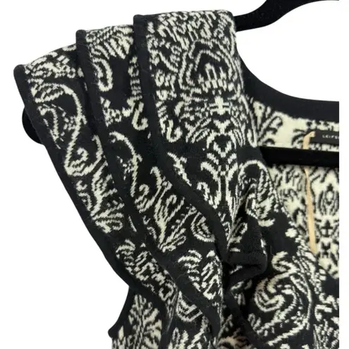 Leifsdottir Ruffle Neck Sleeveless Wool Cashmere Sweater Dress XS Black