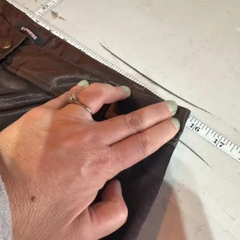 EXPRESS Y2K  Cargo Floral Embroidered‎ Wide Leg Pants Brown Size 4 Satin VTG