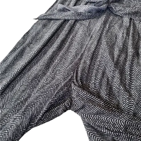 Di Trevi Vintage 90s Gray Black Eclectic Animal Print Tie Front Funky Jumpsuit Size 12