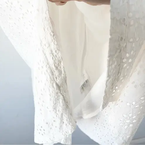 Ba&sh Selya Broderie Anglaise Cotton Midi Shirt Dress in White