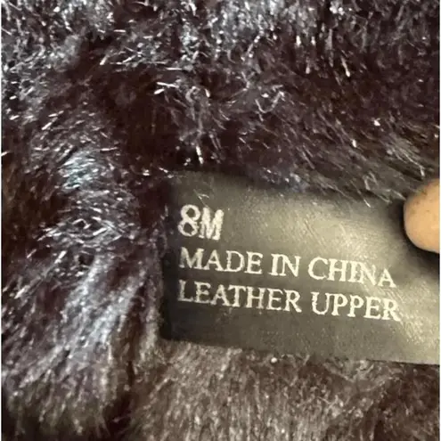 Brilliant Womens Size 8 Black Suede Leather Ankle Snow Boots Zipper Winter