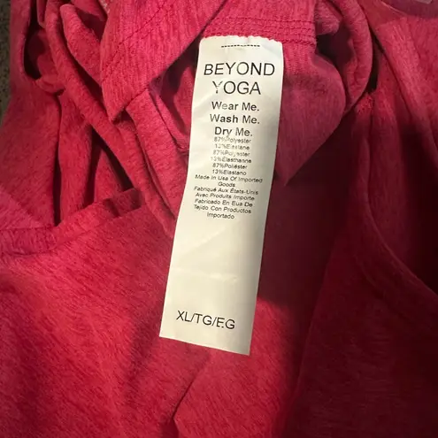 Beyond Yoga Spacedye Enlighten Cropped Pullover Top Long Sleeve Strappy XL Pink