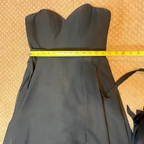 Azazie Black Strapless Sweetheart Long Chiffon Maxi Dress Bridesmaid Formal Prom