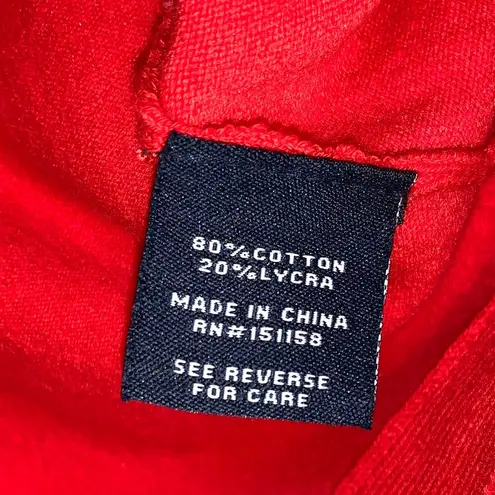 525 America Fringe Ruffle Bell Quarter Sleeve Red Knit Pullover Blouse Top