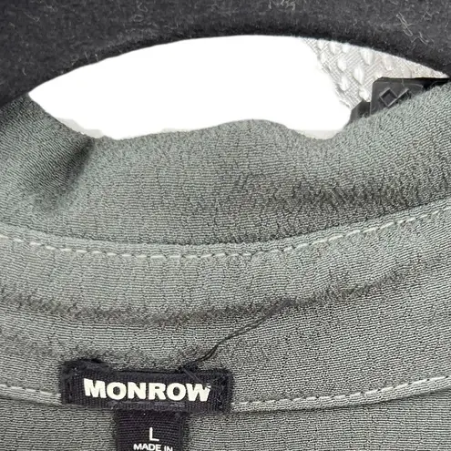 Monrow Jumpsuit Crepe Long Sleeve Collared Button Down Olive Green Size Large