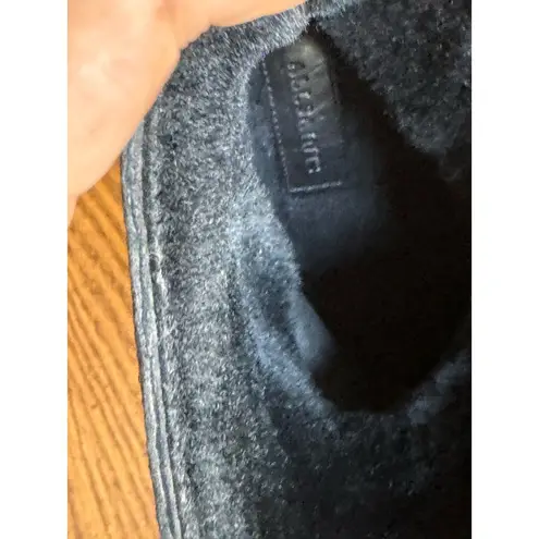 Allsaints Black Moto Shearling Fur Lined Boots Block Heels Chunky size 36 (US6)