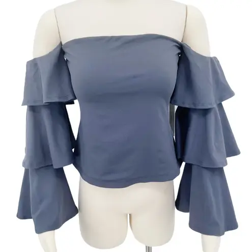 Susana Monaco Off The Shoulder Ruffle Sleeve Top New With Tags