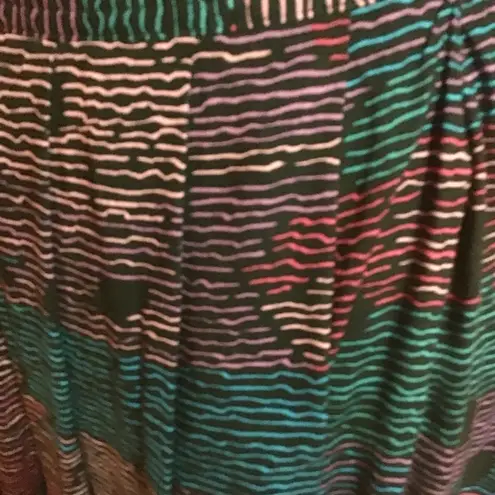 VTG 90s Bright Op Art Midi Skirt Size 14