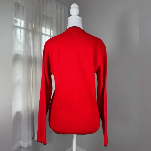 Vintage ‘70s Barclay Red & Black Double Knit V