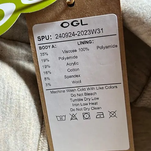 OGL Two Piece Sleeveless Turtleneck High Waist Straight Leg Pants S Small New Tan - Image 11