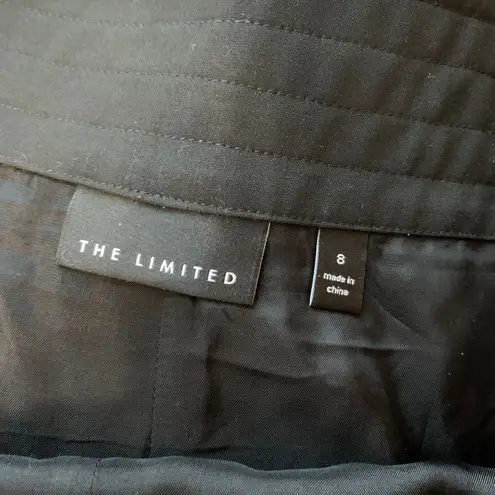 The Limited  Womens 8 Skirt Black ALine Tulle Trim Pleated Waist Midi Formal Work