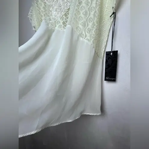 BKE Boutique NEW Women’s Sheer Lace Boho Hippie Fairy Romantic Top Size Large