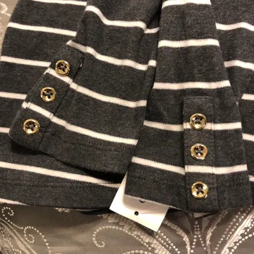 Charter Club NEW  Swan Striped Long Sleeve Top size L