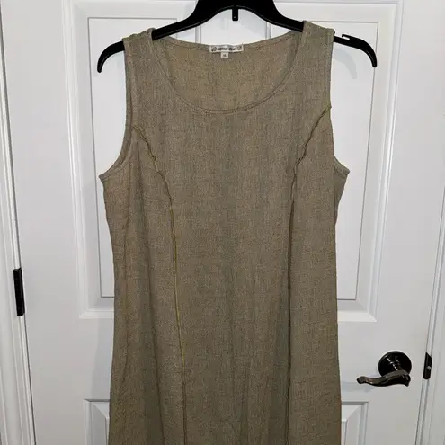 Vintage Spencer Alexis Tank Maxi Silk Blend Mermaid Flair Dress Flax Tan Size 16