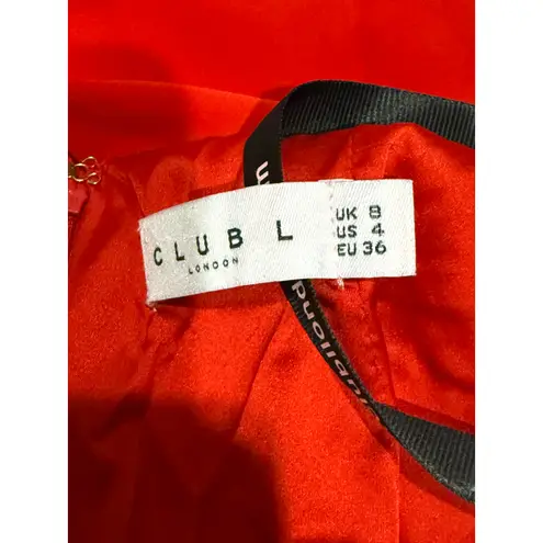 NWT Club L Red Ruffle Plunge Maxi Dress US 4 Holiday Party Wedding Formal Sexy