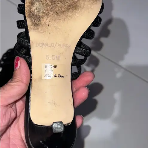 Donald J. Pliner Women's Black Strappy Sandals kitten heel Size 6.5