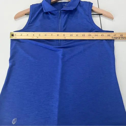 GGBlue Elina Sleeveless Golf Polo Cobalt Blue Zip Neck Stretch Lightweight S