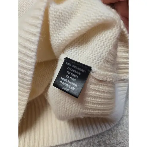 360 Cashmere  Womens Raelynn Ivory 100% Cashmere Turtleneck Sweater Sz S Soft