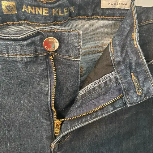 Anne Klein  Dark Blue Jeans Mid Rise Skinny Size 12