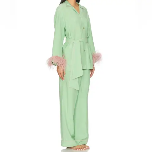 Sleeper Miss Cat Belted Set With Detachable Feathers in Mint