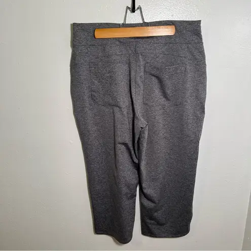 Cropped Athletic Pant Heathered Gray Wide Leg L Size L