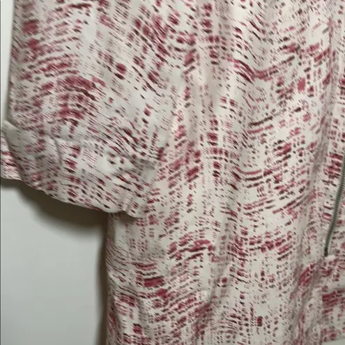 COS Red and White Double Pockets A-Line Coat Size 6