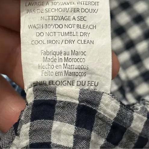 Hartford Women’s Size 1 S Black White Checkered Tie Front Shirt Blouse