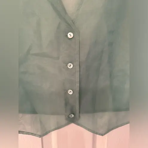 Free People  Brenda Knight Sheer Pale Green Women’s Vest Size XL