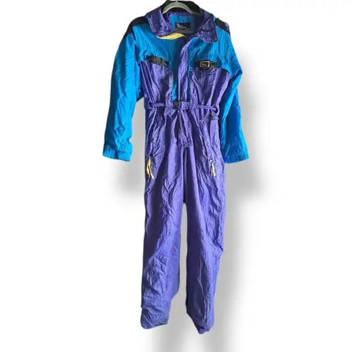 Vintage 90s Inside Edge Purple Blue One Piece Ski Suit Youth XL Womens Fit Snow Size M