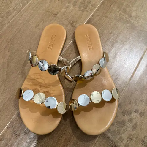 Schutz ACACIA PLATINA LEATHER SANDAL