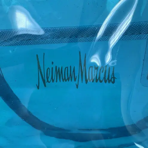 Neiman Marcus Women Transparent Clear Blue Plastic PVC Tote Bag 16”x11” - Image 4