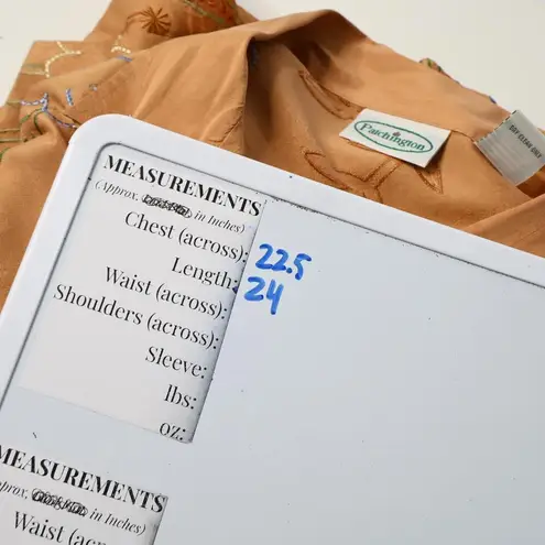 100% Silk Orange Button Up Shirt Jacket Embroidered Flowers Whimsical Fairy L Size L